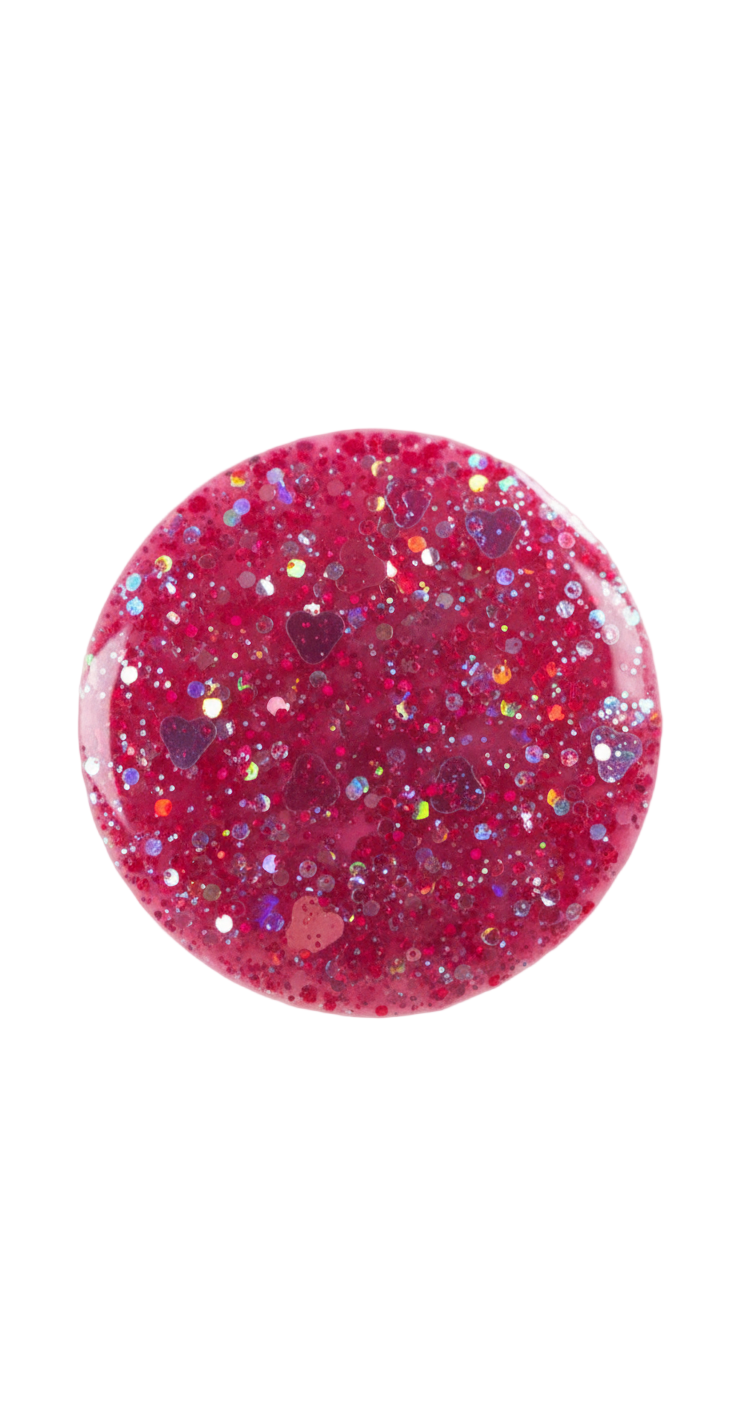Cherry Hearts Glitter Nail Topper